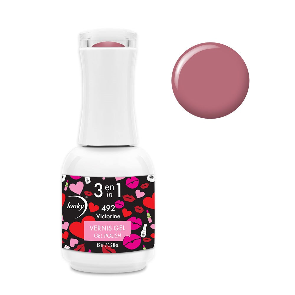 3 in 1 Gel Nail Polish #492 Victorine (Love Collection)