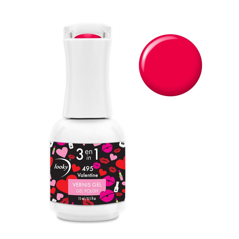 3 in 1 Gel Nail Polish #495 Valentine (Love Collection)