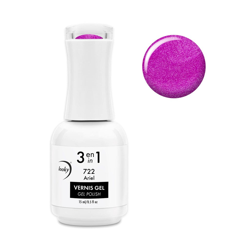 3 in 1 Gel Nail Polish #722 Ariel (Disco Fluo Collection)